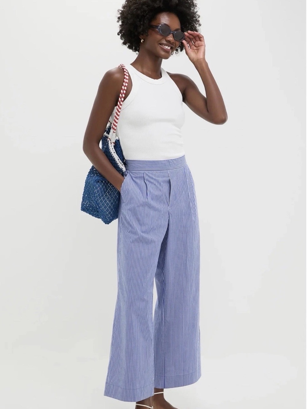Tuckernuck royal blue and white stripe Penelope pants